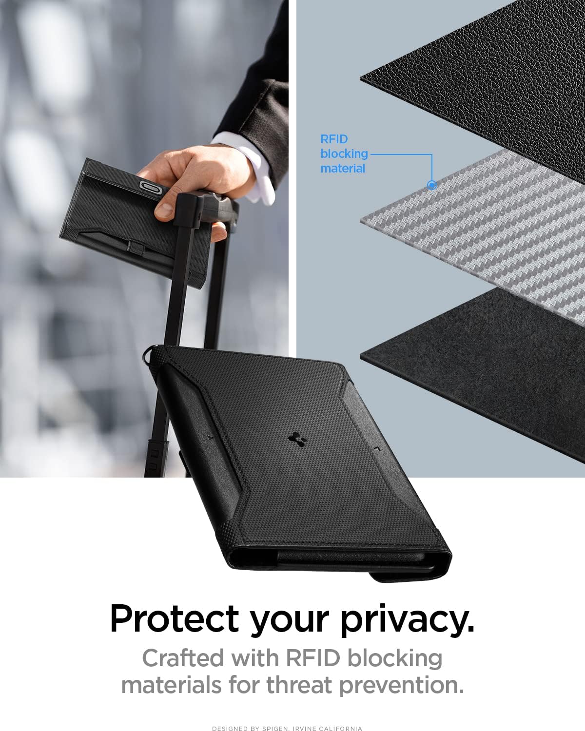 Spigen Passport Card Holder Passport Wallet Travel Documents Organizer Protector Passport Holder Travel Accessories with RFID Blocking Technology SIM Card Pin Included - Black Spigen Passport Card Holder Passport Wallet Travel Documents Organizer Protector Passport Holder Travel Accessories with RFID Blocking Technology SIM Card Pin Included - Black